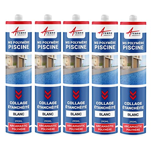 Polymer-Pool-Dichtungsmittel/Klebstoff: ARCAMASTIC POLYMER POOL Weiß - 290 ml x 5 von ARCANE INDUSTRIES