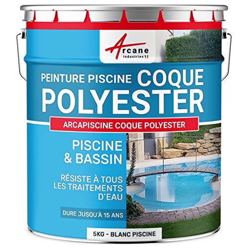 Polyurethan-Schwimmbadfarbe für Polyester- und Betonbecken - ARCAPOOL POLYESTER Hellblau-5 kg (bis zu 15m² fûr 2 schichten) von ARCANE INDUSTRIES