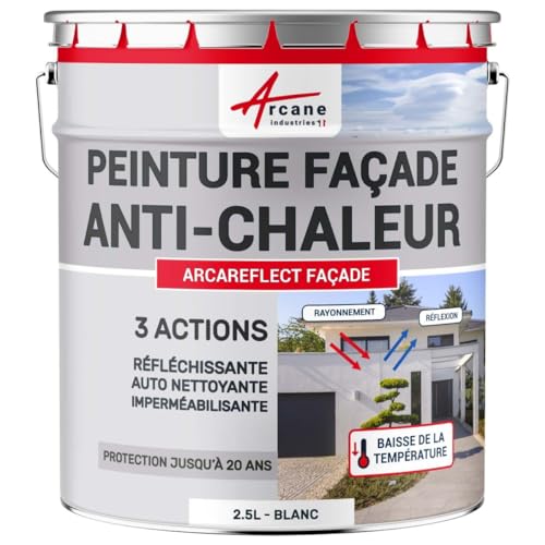 Reflektierende Fassadenfarbe, Hitzeschutz: ARCAREFLECT FASSADE Weiß - 2.5 L von ARCANE INDUSTRIES