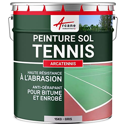 Rutschfeste Tennisplatzfarbe - ARCATENNIS Grau - 15 kg (bis zu 30 m² in 2 schichten) von ARCANE INDUSTRIES