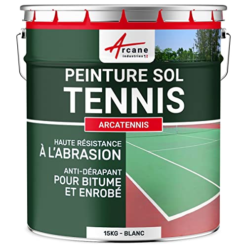 Rutschfeste Tennisplatzfarbe - ARCATENNIS Weiß - 15 kg (bis zu 30 m² in 2 schichten) von ARCANE INDUSTRIES