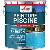 Arcane Industries - Schwimmbadfarbe - Schwimmbeckenfarbe - Poolfarbe für Betonbecken, Poolbeschichtung arcapiscine - Pool Grey - 10l - Pool Grey von ARCANE INDUSTRIES