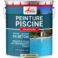 Arcane Industries - Schwimmbadfarbe - Schwimmbeckenfarbe - Poolfarbe für Betonbecken, Poolbeschichtung arcapiscine - Sandgelb ral 1002 - 10l von ARCANE INDUSTRIES