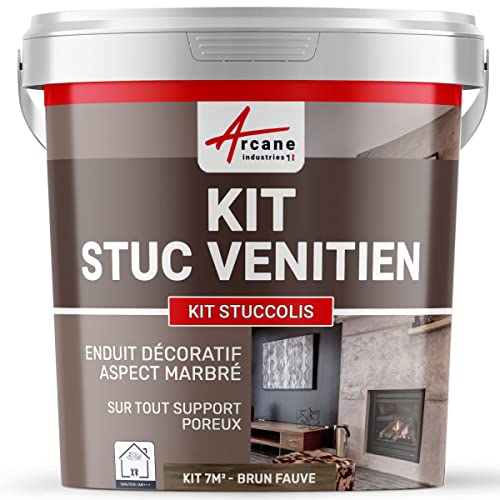 Stuckfarbe, STUCCOLIS Putz mit Mörtel und Farbstoff Braun Fauve-kit bis zu 7 m² von ARCANE INDUSTRIES