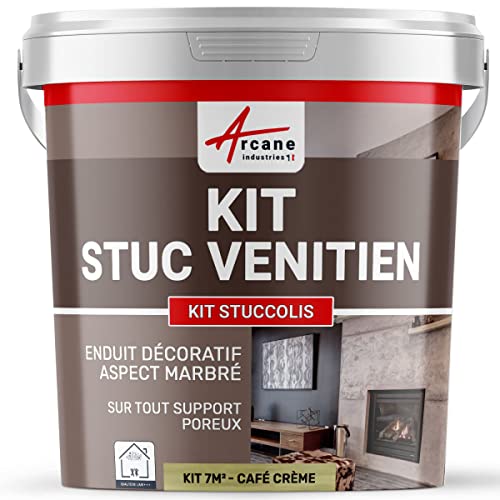 Stuckfarbe, STUCCOLIS Putz mit Mörtel und Farbstoff Kafee Creme-kit bis zu 7 m² von ARCANE INDUSTRIES