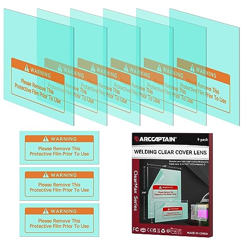 ARCCAPTAIN 6PCS Normales Sichtfenster äußere Ersatzlinse und 3PCS innere Ersatzlinse für HSH-S800 Schweißhelm von ARCCAPTAIN