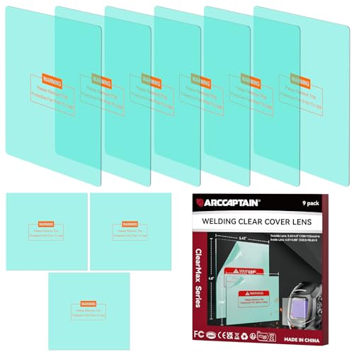 ARCCAPTAIN 6PCS große Sichtscheibe äußere Ersatzlinse und 3PCS innere Ersatzgläser für HSH-G999 Schweißhelm von ARCCAPTAIN