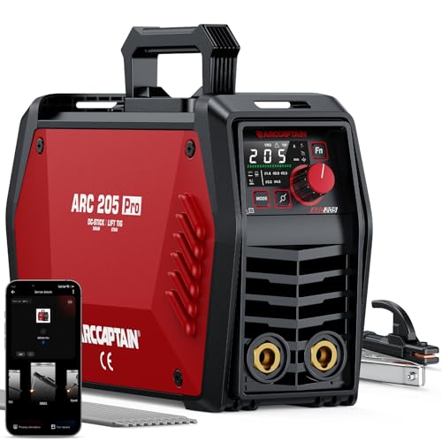 ARCCAPTAIN iControl ARC205 Pro Schweißgerät [App-Steuerung] 205 Amp ARC/Lift TIG Schweißgerät, LED-Anzeige, IGBT Inverter 230V MMA Schweißgerät mit Warmstart, Lichtbogenkraft und Anti-Stick von ARCCAPTAIN