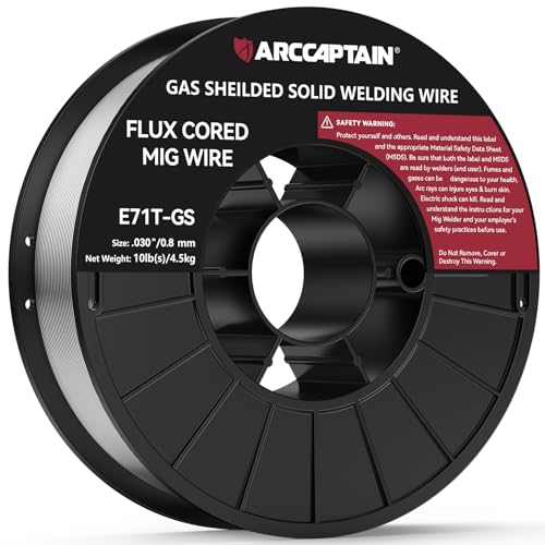 ARCCAPTIAN Fülldraht 0,8mm 4.5KG E71T-GS MIG Schweißdraht für Schweißgerät ohne Gas MIG/MAG FLUX Schweißdraht with TÜV Geprüft, D200 Drahtrolle mit 20mm Dorn von ARCCAPTAIN