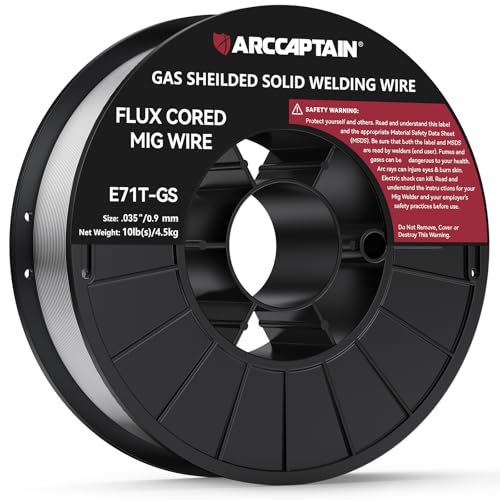 ARCCAPTIAN Fülldraht 0,9mm 4.5KG E71T-GS MIG Schweißdraht für Schweißgerät ohne Gas MIG/MAG FLUX Schweißdraht with TÜV Geprüft, D200 Drahtrolle mit 20mm Dorn ARCCAPTIAN Fülldraht 0,9mm 4.5KG E71T-GS MIG Schweißdraht für Schweißgerät ohne Gas MIG/MAG FLUX Schweißdraht with TÜV Geprüft, D200 Drahtrolle mit 20mm Dorn von ARCCAPTAIN