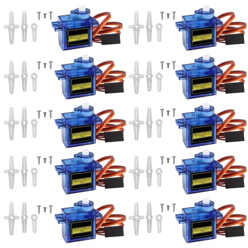 ARCELI 10Pcs 9G Mini Micro Servo Motor für Hand/RC Robot Arm/Gehen Hubschrauber Boot Flugzeug Helikopter Auto Fahrzeugmodelle Steuerung mit Kabel, Micro Motor Servos Modellbau für Arduino ARCELI 10Pcs 9G Mini Micro Servo Motor für Hand/RC Robot Arm/Gehen Hubschrauber Boot Flugzeug Helikopter Auto Fahrzeugmodelle Steuerung mit Kabel, Micro Motor Servos Modellbau für Arduino von ARCELI