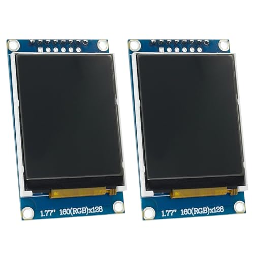ARCELI 2 Stück 1,77 Zoll SPI TFT Display Modul（Gelötete Stifte） 128x160 Pixel LCD Display ST7735S 2,7V – 3,3V kompatibel mit Arduino von ARCELI