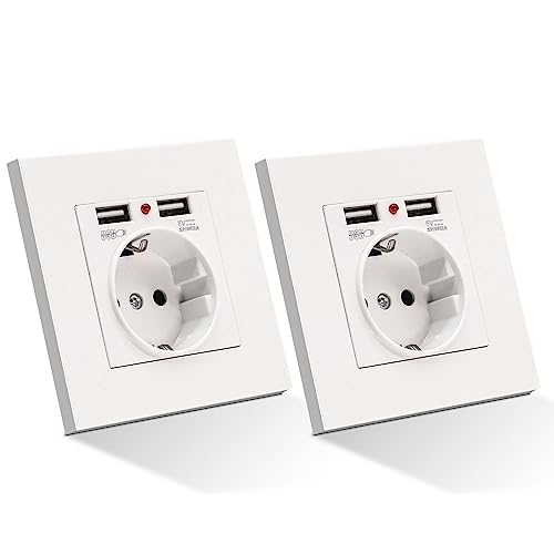 ARCELI 2 Stück Steckdose mit USB Unterputz Steckdosen, USB Steckdose Max. 5V / 2.1A Wandsteckdose 110-250V mit 2 USB+1 AC Steckdose, für Innenbereich USB Ladefunktion Handy Smartphone Tablet ARCELI 2 Stück Steckdose mit USB Unterputz Steckdosen, USB Steckdose Max. 5V / 2.1A Wandsteckdose 110-250V mit 2 USB+1 AC Steckdose, für Innenbereich USB Ladefunktion Handy Smartphone Tablet von ARCELI