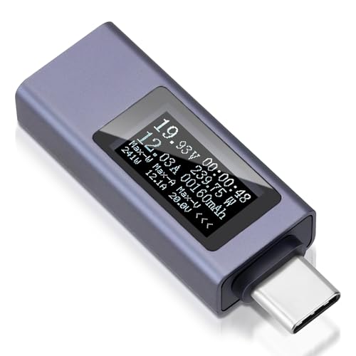 ARCELI 240W USB Tester, USB C Messgerät, 12A USB Strommessgerät, USB Power Meter, USB C Tester, USB C to USB C Voltmeter Multimeter Spannungsmesser 4–30 V ARCELI 240W USB Tester, USB C Messgerät, 12A USB Strommessgerät, USB Power Meter, USB C Tester, USB C to USB C Voltmeter Multimeter Spannungsmesser 4–30 V von ARCELI
