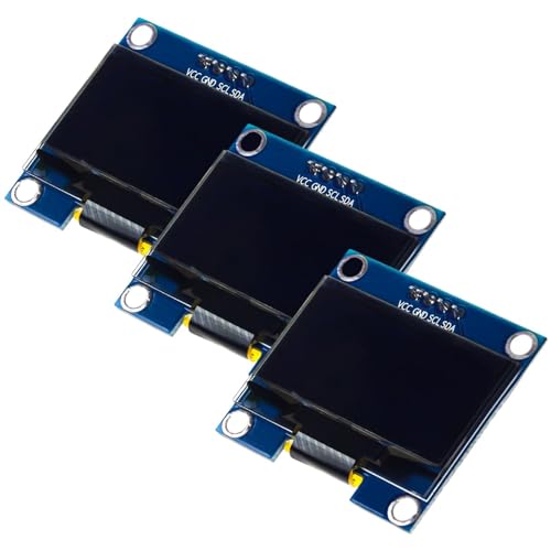 ARCELI 3 Stück 1,3 Zoll OLED Display I2C IIC Modul, Chip 128X64 Pixel Bildschirm Anzeigemodul mit weißen Zeichen kompatibel mit Arduino und Raspberry Pi ARCELI 3 Stück 1,3 Zoll OLED Display I2C IIC Modul, Chip 128X64 Pixel Bildschirm Anzeigemodul mit weißen Zeichen kompatibel mit Arduino und Raspberry Pi von ARCELI