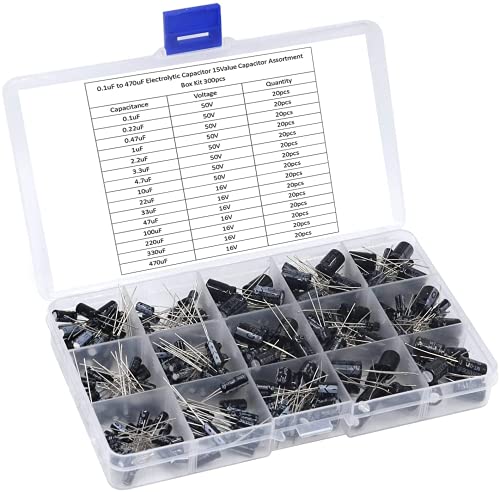 ARCELI 300 stücke 15Wert Elektrolytkondensator Bereich 0,1uF bis 470uF Kondensator Sortiment Kit ARCELI 300 stücke 15Wert Elektrolytkondensator Bereich 0,1uF bis 470uF Kondensator Sortiment Kit von ARCELI