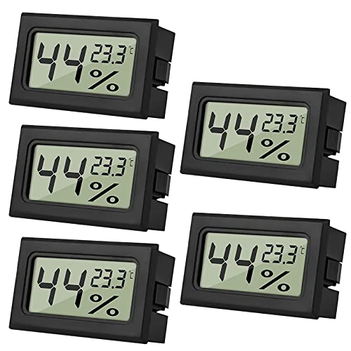 ARCELI 5 Mini Digitales Thermometer LCD Innen Hygrometer Hygrometer Thermometer Innen Reptilien Digitales Hygrometer, für Büro, Küche, Inkubator Thermometer, Thermometer Gewächshaus von ARCELI