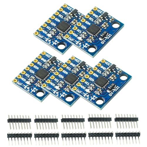 ARCELI 5 x GY-521 MPU-6050 Modul, 3-Achsen-Gyroskop und Beschleunigungssensor kompatibel mit Arduino und Raspberry Pi, für Motion-Sensing-Spiele, Fußgänger-Navigatoren und Haltungs-Verknüpfungen ARCELI 5 x GY-521 MPU-6050 Modul, 3-Achsen-Gyroskop und Beschleunigungssensor kompatibel mit Arduino und Raspberry Pi, für Motion-Sensing-Spiele, Fußgänger-Navigatoren und Haltungs-Verknüpfungen von ARCELI