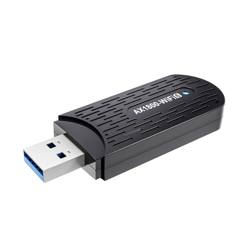 USB WLAN Stick, AX1800 USB-Stick WLAN Stick für PC, USB 3.0 WiFi 6 Stick Adapter, Dual Band 5GHz/2.4GHz Unterstützt MU-MIMO, WPA3-Verschlüsselung, für Windows 10/11. von ARCELI