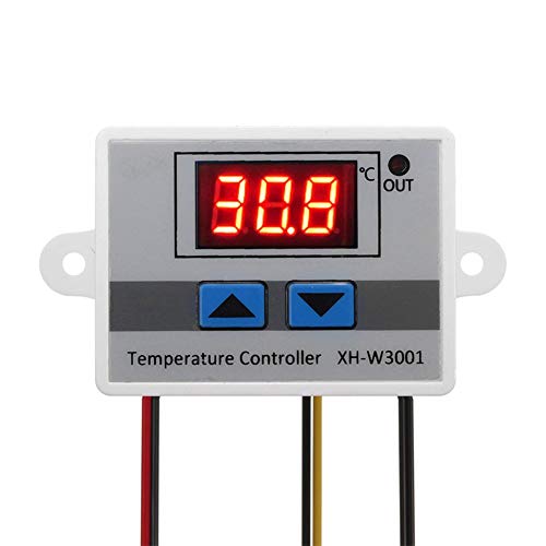 ARCELI Digitales LED-Temperaturreglermodul, XH-W3001 Thermostatschalter mit wasserdichter Sonde, programmierbares Heizungs-Kühlungs-Thermostat（12V） von ARCELI