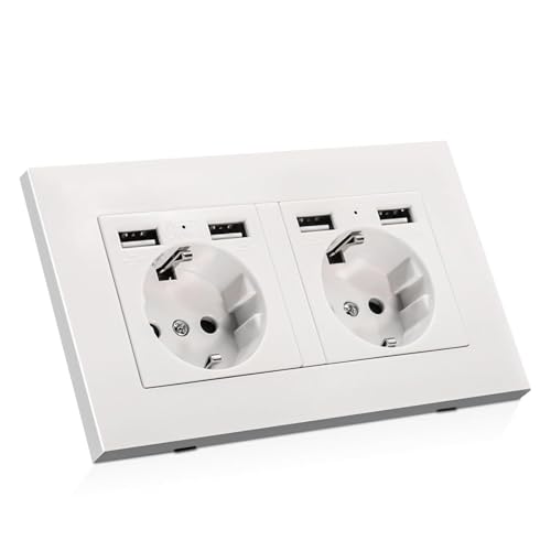 ARCELI Unterputz-Doppelsteckdose mit 4 USB-Ports (5V/2.1A) & 2 Schukosteckern – Innenraum-taugliche USB-Ladestation für Smartphones, Tablets und Elektrogeräte (250V). Schnellladefunktion. ARCELI Unterputz-Doppelsteckdose mit 4 USB-Ports (5V/2.1A) & 2 Schukosteckern – Innenraum-taugliche USB-Ladestation für Smartphones, Tablets und Elektrogeräte (250V). Schnellladefunktion. von ARCELI