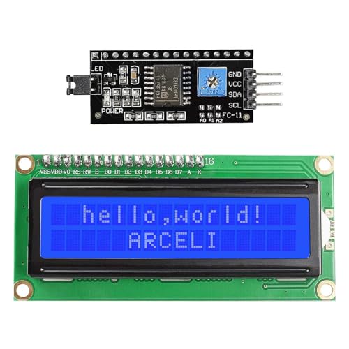 ARCELI IIC I2C TWI 1602 LCD Modul Display, Serielle 16x2 Display Module, Kompatibel mit Raspberry Pi Pico ARCELI IIC I2C TWI 1602 LCD Modul Display, Serielle 16x2 Display Module, Kompatibel mit Raspberry Pi Pico von ARCELI