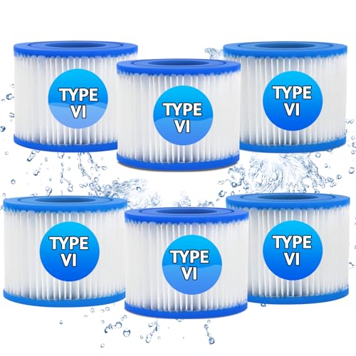 ARCELI Whirlpool-Filter, Ersatz-Filterkartusche für Bestway Filter Größe VI, für Lαy-z-spa alle Modelle – Paris Miami Vegas Monaco Palm Spring Cancun Helsinki (6 Stück) von ARCELI