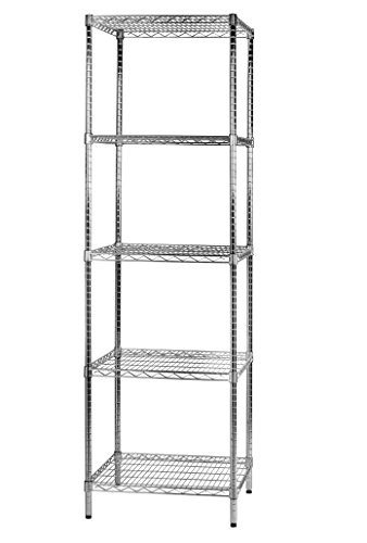 ARCHIMEDE Modular System 5 Etagen Regal, Metall verchromt, 61 x 61 x 200 cm von ARCHIMEDE