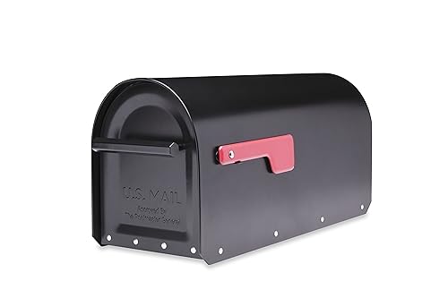 ARCHITECTURAL MAILBOXES 5560B-R-10 Sequoia Postmount Briefkasten, Schwarz, L von ARCHITECTURAL MAILBOXES
