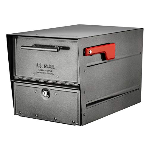 Architectural Mailboxes Oasis® Eclipse™ abschließbarer, USPS-zertifizierter, robuster Stahl-Briefkasten für Außen, Pewter, groß, mit Magnetverschluss und Anti-Fishing-Schutz von ARCHITECTURAL MAILBOXES