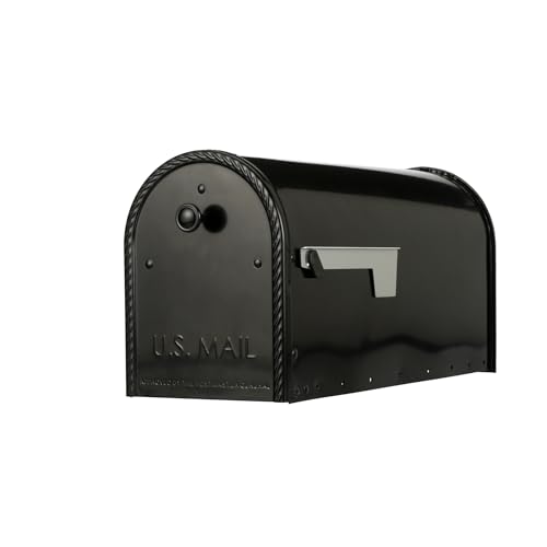 Architectural Mailboxes Edwards EM160BAM Briefkasten aus verzinktem Stahl, Kompatibilitätscode B, Schwarz, große Kapazität von ARCHITECTURAL MAILBOXES