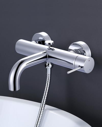 ARCORA Badewannenarmatur, Mischbatterie Badewanne aus Kupfer mit wassersparendem M24 Perlator Wandmontage Duscharmatur, Chrom ARCORA Badewannenarmatur, Mischbatterie Badewanne aus Kupfer mit wassersparendem M24 Perlator Wandmontage Duscharmatur, Chrom von ARCORA