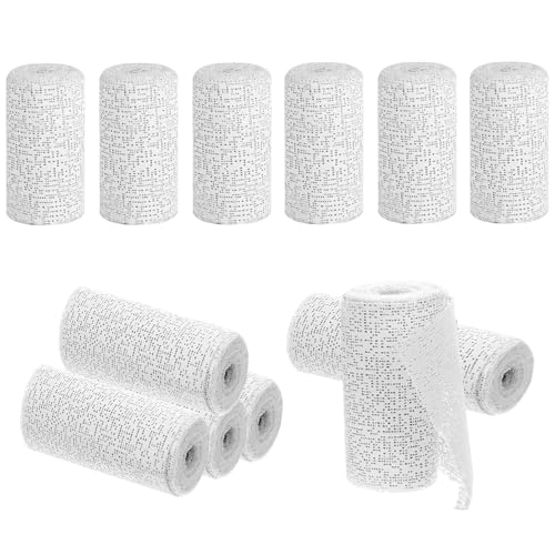 ARCPNRT Pflastertuchrollen Gipsbinden Set, 12er Set Gips Abdruck Binden, 7cm x 270cm, Gips Binden Gipsbinde, Gipsabdruck Gipsbinden zum Basteln Gipsverband, ModellbauIdeal und DIY Projekten von ARCPNRT