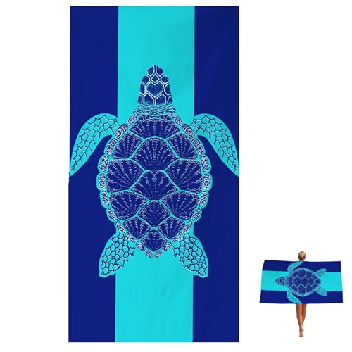Strandtuch, 180 x 90 cm Strand Badehandtuch, Stranddecke Damen, Leicht Beach Towel für Damen Herren, Sandfrei Badetuch, Fitness Handtuch, für Strand, Reise, Schwimmen, Dunkelblau(Meeresschildkröte) Strandtuch, 180 x 90 cm Strand Badehandtuch, Stranddecke Damen, Leicht Beach Towel für Damen Herren, Sandfrei Badetuch, Fitness Handtuch, für Strand, Reise, Schwimmen, Dunkelblau(Meeresschildkröte) von ARCPNRT