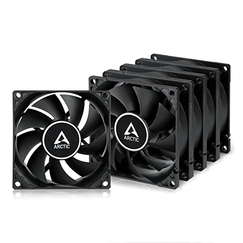 ARCTIC F8 PWM PST (5 Stück) - Gehäuselüfter, 80 mm, Case Fan mit PST-Anschluss (PWM Sharing Technology), reguliert RPM synchron, 300-2000 U/min. - Schwarz von ARCTIC