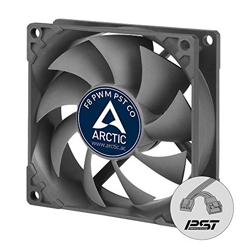 ARCTIC F8 PWM PST CO - 80 mm PWM PST Gehäuselüfter für Dauerbetrieb, Case Fan mit PST-Anschluss (PWM Sharing Technology), Doppelkugellager, Reguliert RPM synchron, 300-2000 U/min. von ARCTIC