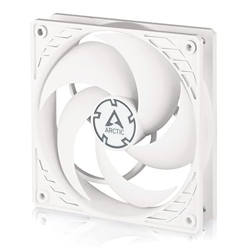 ARCTIC P12 PWM PST - PC Lüfter, 120 mm PWM PST Gehäuselüfter optimiert für statischen Druck, Case Fan mit PST-Anschluss, 200-1800 rpm (0 rpm <5%) - Weiß von ARCTIC