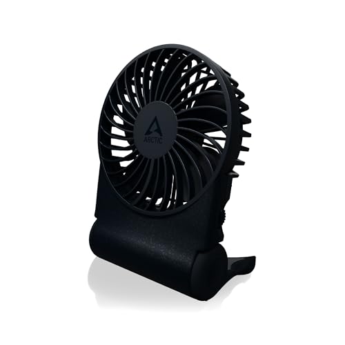 ARCTIC Summair 2Go - Wiederaufladbarer Handventilator mit Standfuß, stufenlos regelbar, 4-77h Laufzeit, USB-C Anschluss (inkl. USB-A Kabel) - Blau von ARCTIC