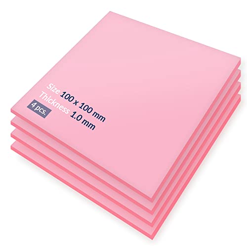 ARCTIC TP-1 (APT2012): Wärmeleitpad, Basic Thermal Pad, 100 x 100 x 1,0 mm (4 Stück) - Exzellente Wärmeleitung, Idealer Gap-Filler, einfache Installation, sichere Handhabung - Pink von ARCTIC