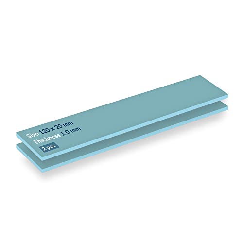 ARCTIC TP-2 (APT2560): Wärmeleitpad, Economic Thermal Pad, 120 x 20 x 1,0 mm (2 Stück) - Exzellente Wärmeleitung, geringe Härte, idealer Gap-Filler, einfache Installation, sichere Handhabung - Blau von ARCTIC