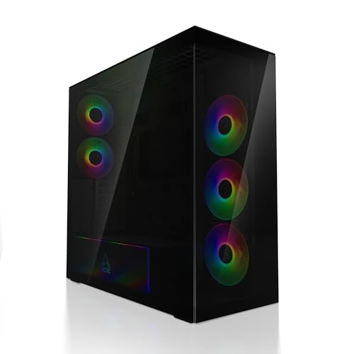 ARCTIC Xtender - PC Gehäuse, Verspiegeltes Glas, 2X 420 mm Radiator Support, Midi-Tower, E-ATX, 5X A-RGB Lüfter vormontiert (Black) von ARCTIC