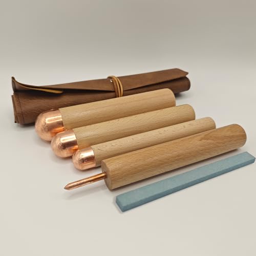 ARCVOX Steinzeit-Werkzeugkasten, Feuersteinschlag-Set, Druckflocker und Kupferbopper, Obsidian-Handwerkswerkzeuge Obsidianplatten, Werkzeug für Profis und Anfänger (Color : Toolkit) von ARCVOX