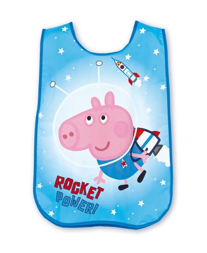 ARDITEX Ärmelloser Schürze GEORGE VON PEPPA WUTZ 40x33 cm – Einheitsgröße 2–4 Jahre – PVC mit seitlichen Gummibändern – Ideal für Basteln und Aktivitäten im Kindergarten oder zu Hause von ARDITEX