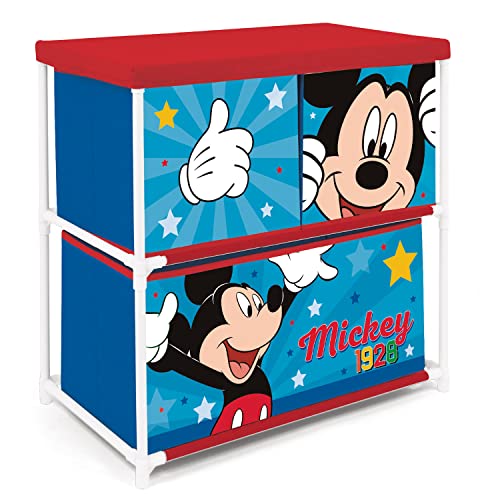 ARDITEX WD14918 Disney-Mickey Regal mit 3 Textilbehältern, 53 x 30 x 60 cm von ARDITEX