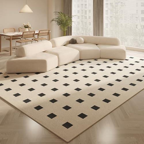 ARE RUG Wohnzimmer Teppich, Moderner Schlafzimmer angenehm weich Kurzflor Teppich mit Anti-Rutsch-Rücken Unifarbendes Design pflegeleicht waschbar Mädchen Schlafzimmer und Kinderzimmer (D,180×220cm) von ARE RUG