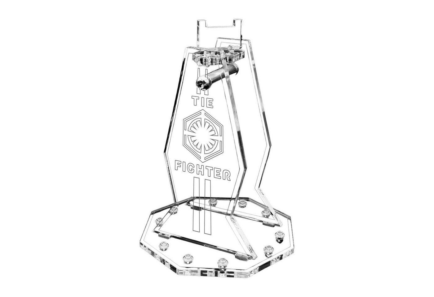 AREA17 Standfuß Acryl Display Stand LEGO 75101 First Order Special Forces TIE Fighter (verschiedene Winkel und Positionen einstellbar, zum selbst zusammenbauen), 100% Made in Germany von AREA17