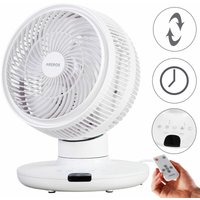 3D Tischventilator ø 23cm Luftzirkulator Luftkühler leise 55W Ventilator - Weiß - Arebos von AREBOS