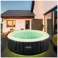 Arebos - In-Outdoor Whirlpool Spa Pool Wellness Massage aufblasbar rund mit led - Schwarz von AREBOS