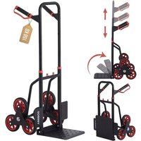 AREBOS Treppenkarre Sackkarre Treppensackkarre klappbar Treppensteiger mit Hartgummireifen & Stahlrahmen Transportkarre Staplerkarre Transportwagen von AREBOS