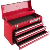 Werkzeugkoffer mit 3 Schubladen & 2 Ablagefächern inkl. Tragegriff & Schnappverschlüssen Einrastfunktion Antirutschmatten Rot - rot - Arebos von AREBOS